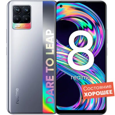 Лот: 22028287. Фото: 1. Смартфон realme 8 128GB Серебряный... Смартфоны