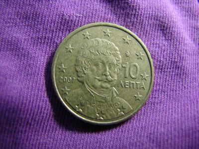 Лот: 5726418. Фото: 1. 10 евроцентов 2007, Греция, с... Европа