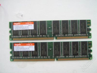 Лот: 249604. Фото: 1. 2 планки памяти по 256 МБ DDR... Оперативная память