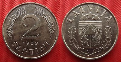 Лот: 25225651. Фото: 1. (№4928-Х251/1Б50/LM) 2 сантима... Страны СНГ и Балтии