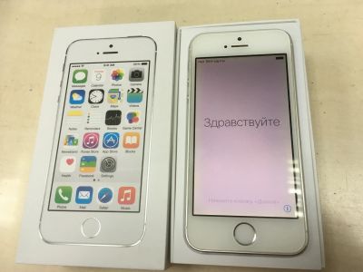 Лот: 12296877. Фото: 1. Apple Iphone 5S silver (32 gb... Смартфоны
