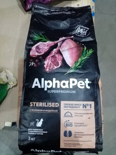 Лот: 20257470. Фото: 1. Корм AlphaPet для кошек 3 кг. Корма