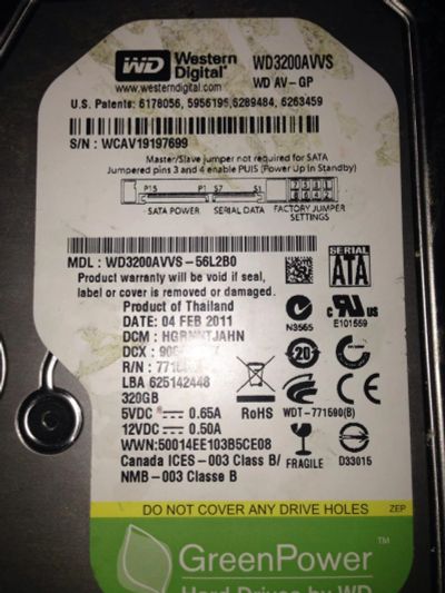 Лот: 6112426. Фото: 1. Новый жёсткий диск 320Gb. Жёсткие диски (HDD)