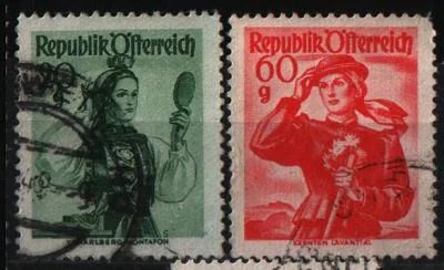 Лот: 8892396. Фото: 1. Австрия 1948г стандардт-2 марки. Марки