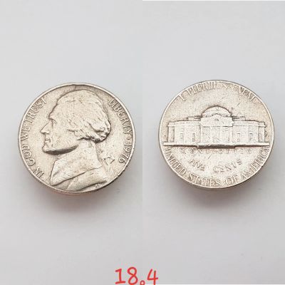Лот: 15638547. Фото: 1. монета США 5 центов, 1976г. Jefferson... Америка