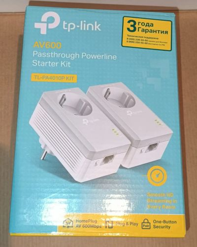 Лот: 19949138. Фото: 1. TP-link powerline PA-4010P kit. WiFi, Bluetooth адаптеры