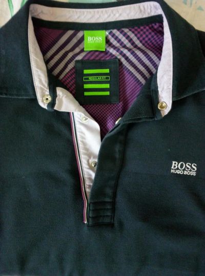 Лот: 9379689. Фото: 1. Рубашка -поло Hugo Boss с длинным... Рубашки