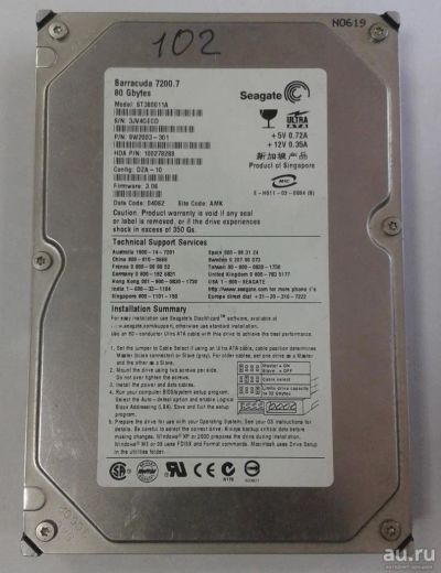 Лот: 9268181. Фото: 1. Жесткий диск ST380011A 80 Гб... Жёсткие диски (HDD)