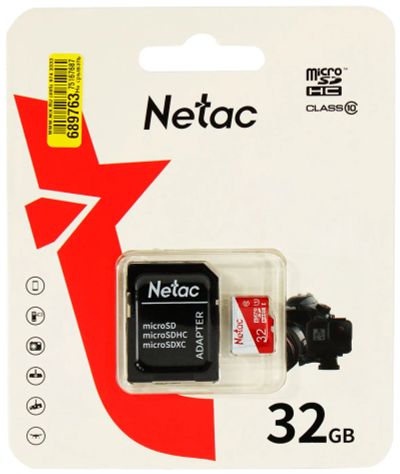 Лот: 20798193. Фото: 1. Карта памяти MicroSDHC 32Gb Netac... Карты памяти