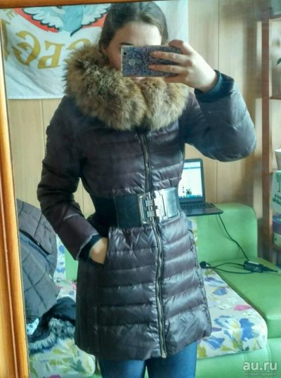 Лот: 10249086. Фото: 1. Пуховик натуральный мех. Кофе. Верхняя одежда