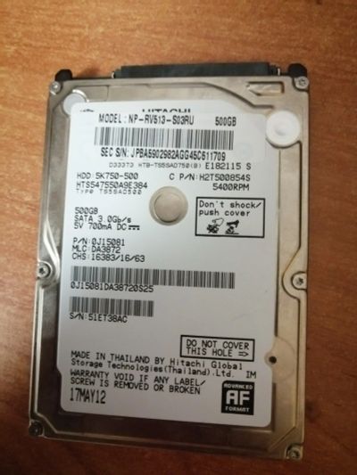 Лот: 14904026. Фото: 1. Винчестер, HDD, Жесткий жиск 500gb... Жёсткие диски (HDD)
