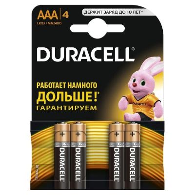 Лот: 9904390. Фото: 1. Элемент питания LRO3 ААА Duracell... Батарейки, аккумуляторы, элементы питания