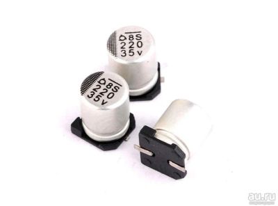 Лот: 16005366. Фото: 1. 220 мкФ х 35 В ( 220uF 35V ) электролитический... Конденсаторы