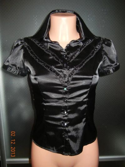 Лот: 3466949. Фото: 1. Рубашка черная размер 40-42 б... Блузы, рубашки