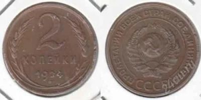 Лот: 1024324. Фото: 1. 2 копейки 1924 год. Россия и СССР 1917-1991 года