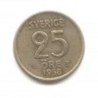 Лот: 7688734. Фото: 1. 25 эре Швеция 1957 год (серебро... Европа