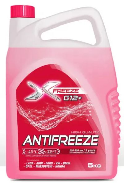 Лот: 21254904. Фото: 1. Антифриз розовый X-Freeze G12... Масла, жидкости