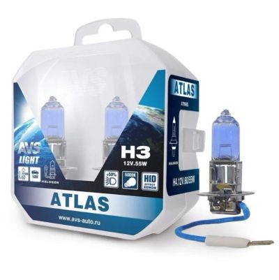 Лот: 24638232. Фото: 1. Лампа H3 AVS Atlas 55Вт 12В 5000К... Оптика и освещение