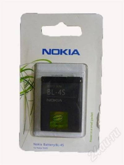 Лот: 11866550. Фото: 1. Акб BL-4S Nokia 2680s/3600s/7610s... Аккумуляторы