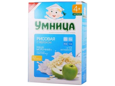 Лот: 8041168. Фото: 1. Каша молочная рисовая с яблоком... Детское питание