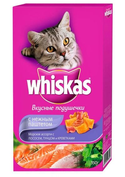 Лот: 5112503. Фото: 1. Сухой корм Whiskas Вкусные подушечки... Корма