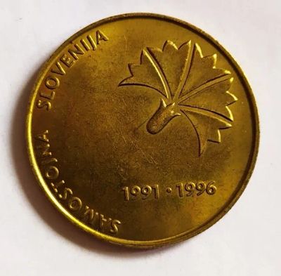 Лот: 25375571. Фото: 1. Словения 5 толаров 1996 5 лет... Европа