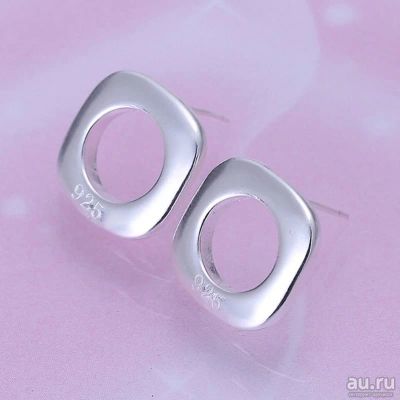 Лот: 8700020. Фото: 1. Серьги.Квадрат.925. Серьги, каффы