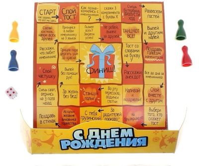 Лот: 3561375. Фото: 1. Алкоигра "День рождения": поле... Настольные игры, карты