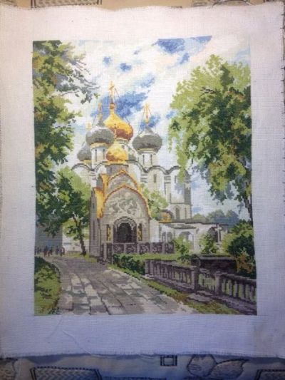 Лот: 5244411. Фото: 1. Церковь, вышито крестом! 30х40. Вышивание