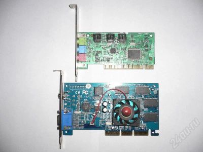 Лот: 203661. Фото: 1. Видео GeForce 2 MX 64 mb и звуковая... Видеокарты
