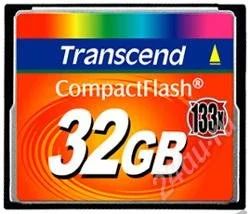 Лот: 1916486. Фото: 1. Transcend Compact Flash CF 32GB... Карты памяти