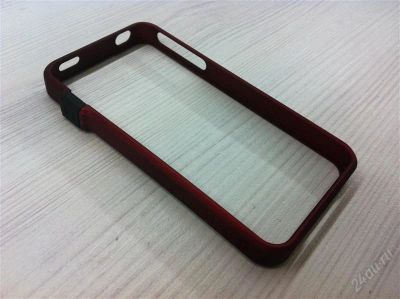 Лот: 1081799. Фото: 1. Бампер для iPhone 4, CAZE (Красный... Чехлы, бамперы