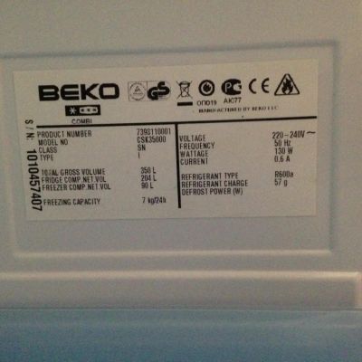 Лот: 7544463. Фото: 1. Продам холодильник б/у ВЕКО CSK35000. Холодильники, морозильные камеры
