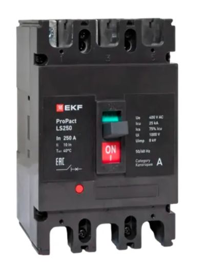 Лот: 25429744. Фото: 1. Автомат ЭКФ ProPact LS250, 250А... Автоматы, пакетники, предохранители