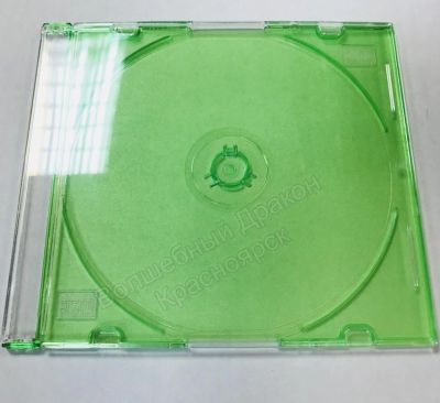 Лот: 11526442. Фото: 1. CD-box Slim 12см, 5mm GREEN Зелёный... CD, DVD, BluRay