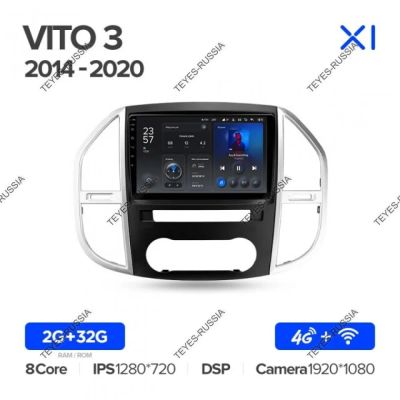 Лот: 20759583. Фото: 1. Магнитола Teyes X1 Vito 3 W447... Автомагнитолы