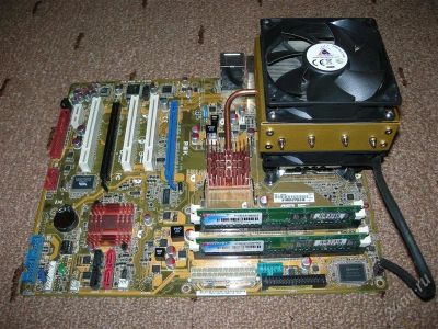 Лот: 2402089. Фото: 1. Материнская плата Asus P5K + процессор... Другое (комплектующие)