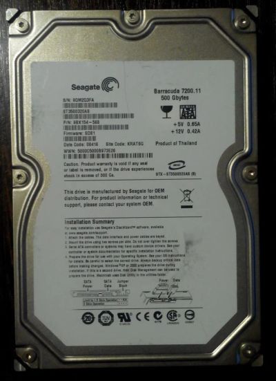 Лот: 7783490. Фото: 1. Жесткий диск HDD 500Gb Seagate... Жёсткие диски