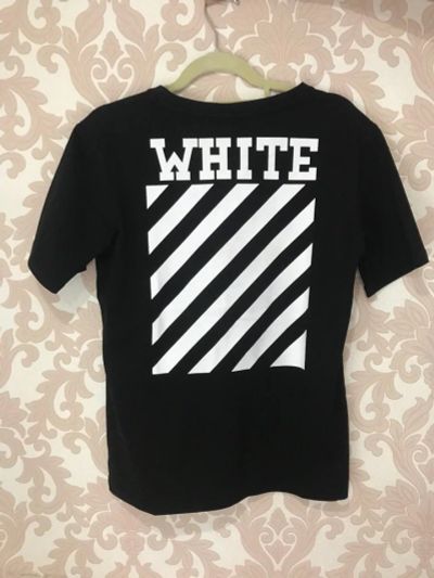 Лот: 12138965. Фото: 1. футболка off-white чёрная по себестоимости. Футболки, поло
