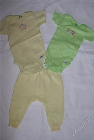 Лот: 2766098. Фото: 1. Штанишки и 2 боди Gerber. Костюмы, пиджаки, комбинезоны