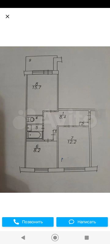 Лот: 24561270. Фото: 1. 2-к.квартира,47.5 м,2/5,ленинградка. Квартиры, студии