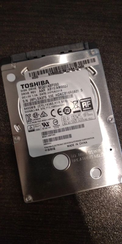 Лот: 14182659. Фото: 1. Toshiba MQ01ABF050 500 Gb Для... Жёсткие диски (HDD)