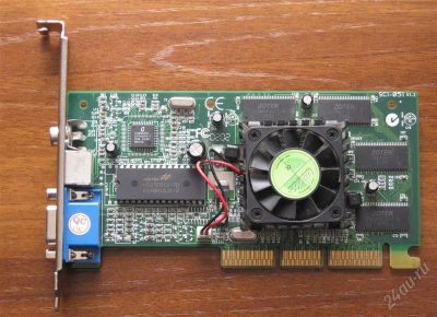 Лот: 965852. Фото: 1. Видеокарта AGP Geforce MX400 64MB... Видеокарты