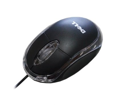 Лот: 9687526. Фото: 1. Проводная мышь "Dell", черная. Клавиатуры и мыши
