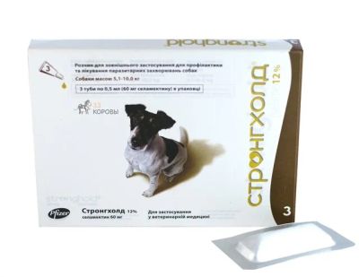 Лот: 10620210. Фото: 1. Стронгхолд 60 мг для собак массой... Лекарства для животных, ветеринарные препараты