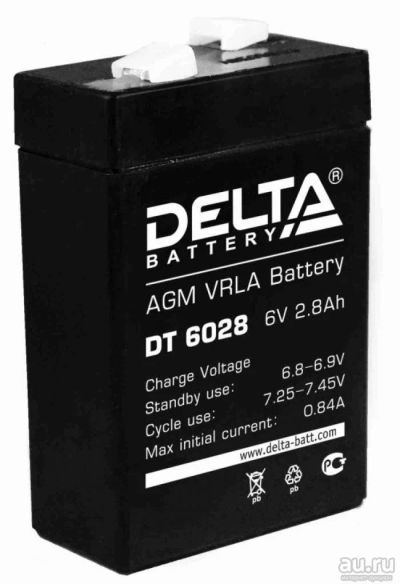 Лот: 9544907. Фото: 1. аккумулятор delta DT6028 6V 2... Аккумуляторы