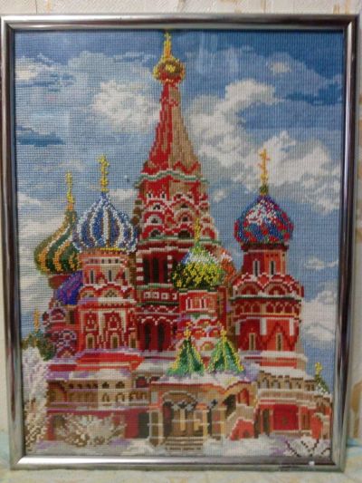 Лот: 10952790. Фото: 1. Вышивка. Собор Василия Блаженного... Вышивание