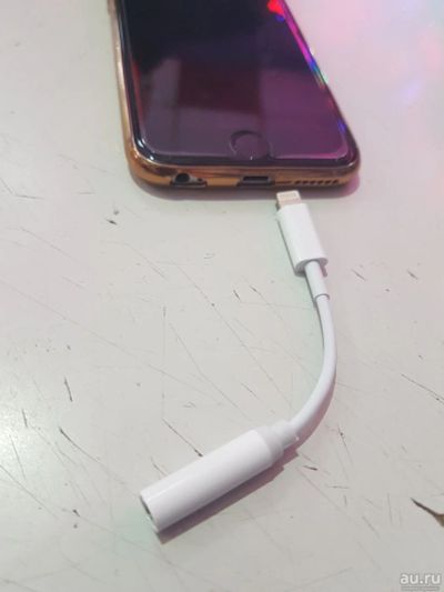Лот: 9482192. Фото: 1. iPhone7 аудио переходник. новый... Дата-кабели, переходники