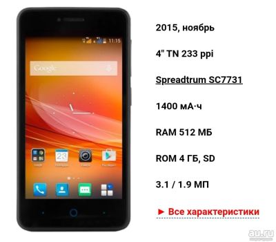 Лот: 18157372. Фото: 1. Смартфон ZTE Blade A5 2015г. Смартфоны