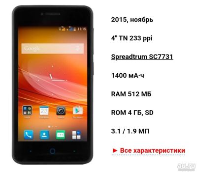 Лот: 18157372. Фото: 1. Смартфон ZTE Blade A5 2015г. Раритет... Смартфоны
